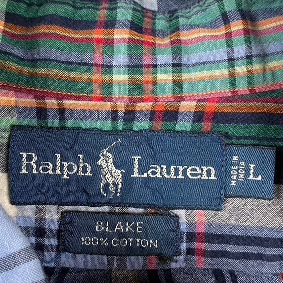 VTG Raph Lauren Blake Button Down Shirt Men's L Plaid Preppy Smart Causal - Picture 5 of 9